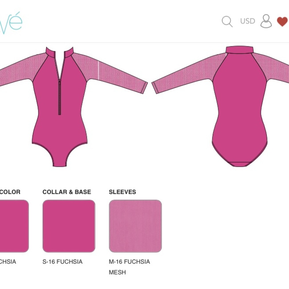 Elevé Dancewear Custom Long Sleeve Michelle Fuchsia Leotard